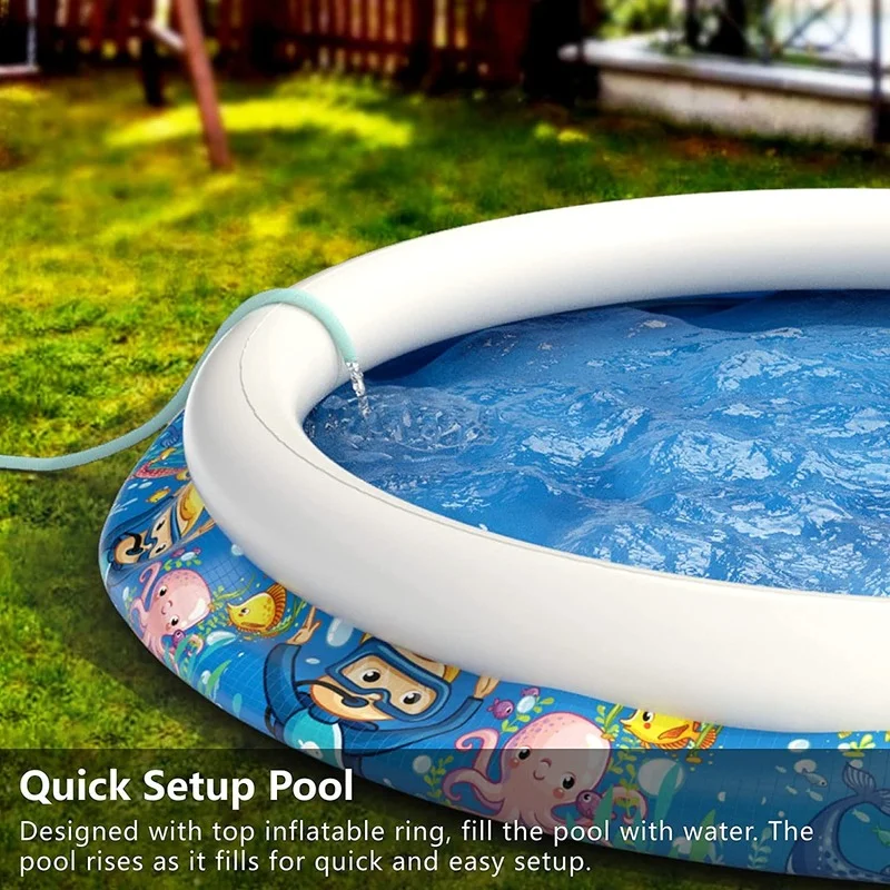 Inflatable Kids Swimming Pool Wading Pool for Toddlers Durable Swimming Summer Outdoor Round Kids Adult