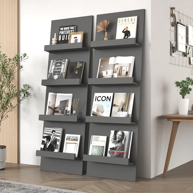 Nordic Ins Minimalist Bookshelf Magazine Rack, Floor Storage Shelf Multi-Layer Organizer Design Furniture Estantes FYMR