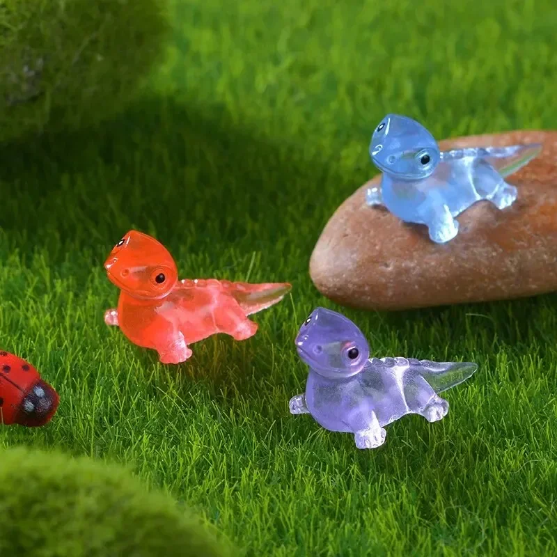 Lizard Figurines 10PCS Mini Glow At Dark Vivarium DIY Accessories Fairy Garden Decoration Kawaii Animals