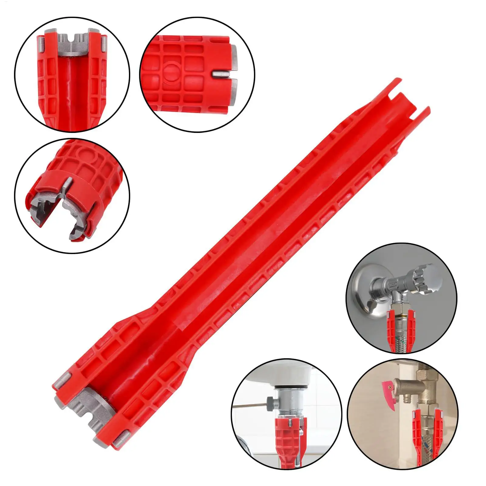 Sink Wrench Plumbing Repair Tool Hex Pipe Wrench for Bathroom Toilet Kitchen Basin Bathtub Garden Hose Maintenance