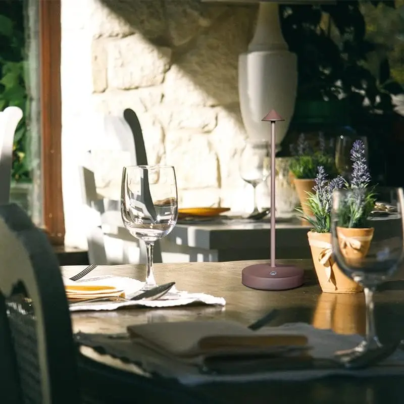 LED Rechargeable Touch Metal Table Lamp Three Colors Bedside Creative Ambient Light Bar Outdoor Decoration Night Light 