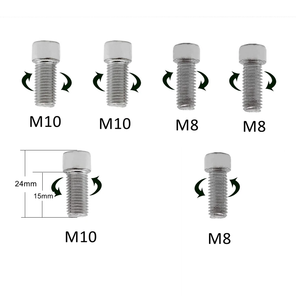 Motorcycle 8MM M8 10MM M10 Adapters Right Left Hand Thread Clockwise Anti-clock Bolt Screws blind spot mirror,motorcycle mirror,motorcycle mirrors,motorcycle mirror mount,motorcycle mirror plugs,motorcycle mirror bracket,motorcycle turn signals adapter