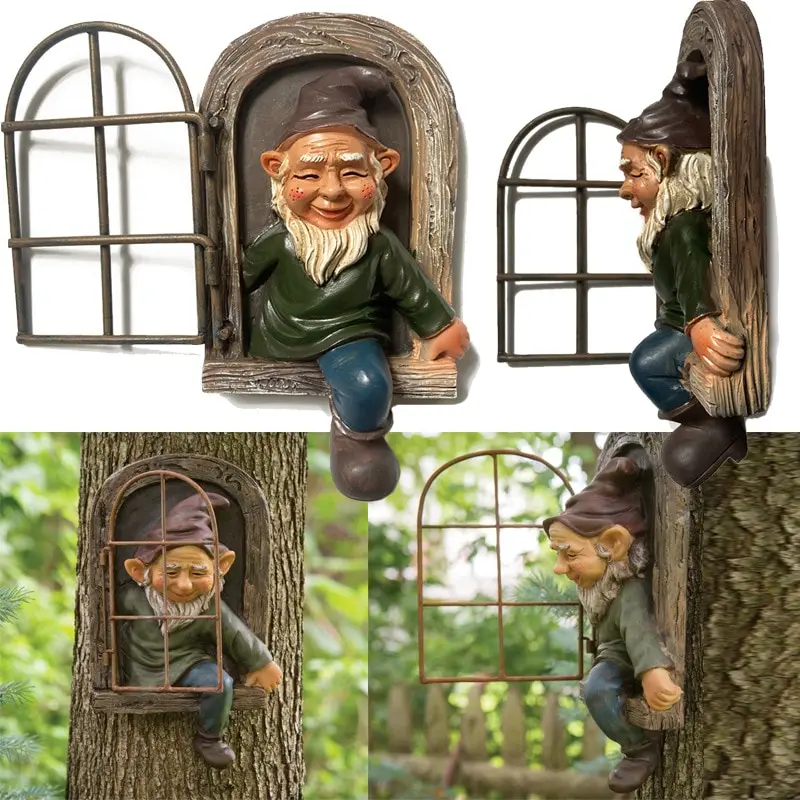 Garden Statue Miniature Garden Dwarf Statue Elf Elves Ornaments Outdoor Landscape Sculpture Figurines Decorative Art