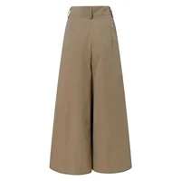 Autume Spring Flared Palazzo Pants For Women Cropped Cotton Linen Comfy Baggy Pants With Pockets Elegant High Waist Trousers - Image 3
