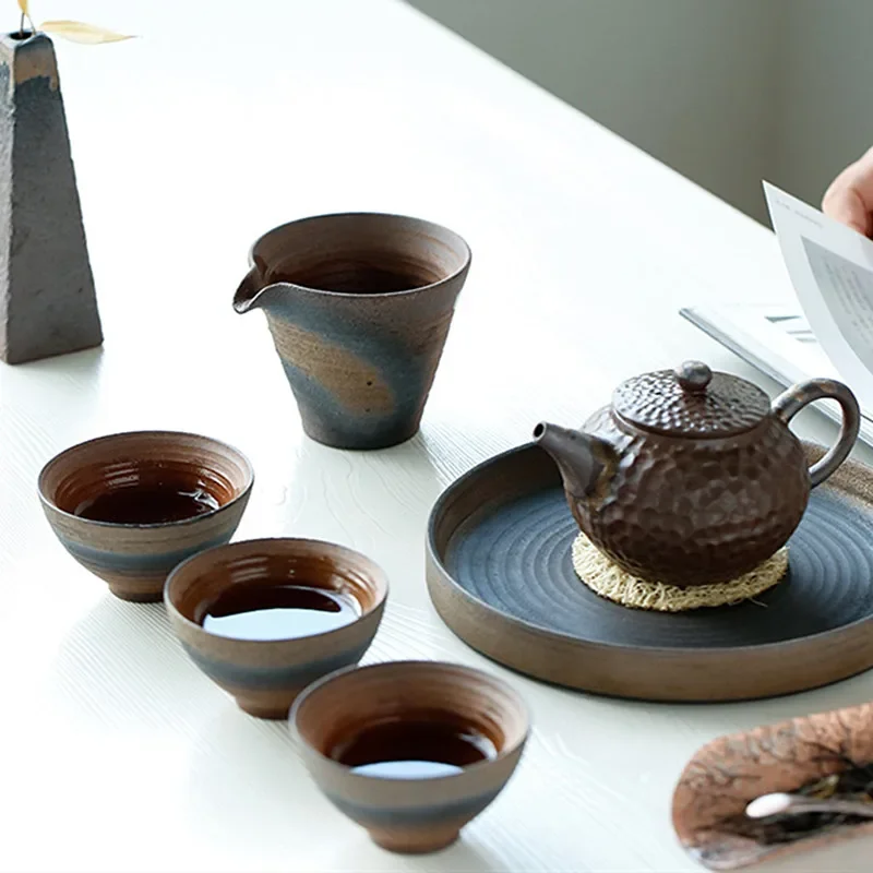 Vintage Handmade Ceramic Teacup Japanese Style Retro Tea Cup Stoneware Tea Set Home Bowl Master Cup