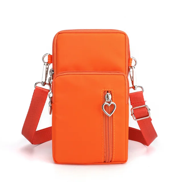 Universal Mobile Phone Bag For Samsung/iPhone/Huawei/HTC/LG Case Wallet Outdoor Sport Arm Purse Shoulder Bag Women Phone Pouch Large Orange