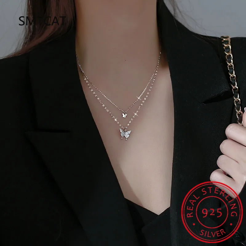 MICSAVI Juegos De Joyas De Plata 925 Para Mujer, Collar Con Colgante Corazón De Cristal Con