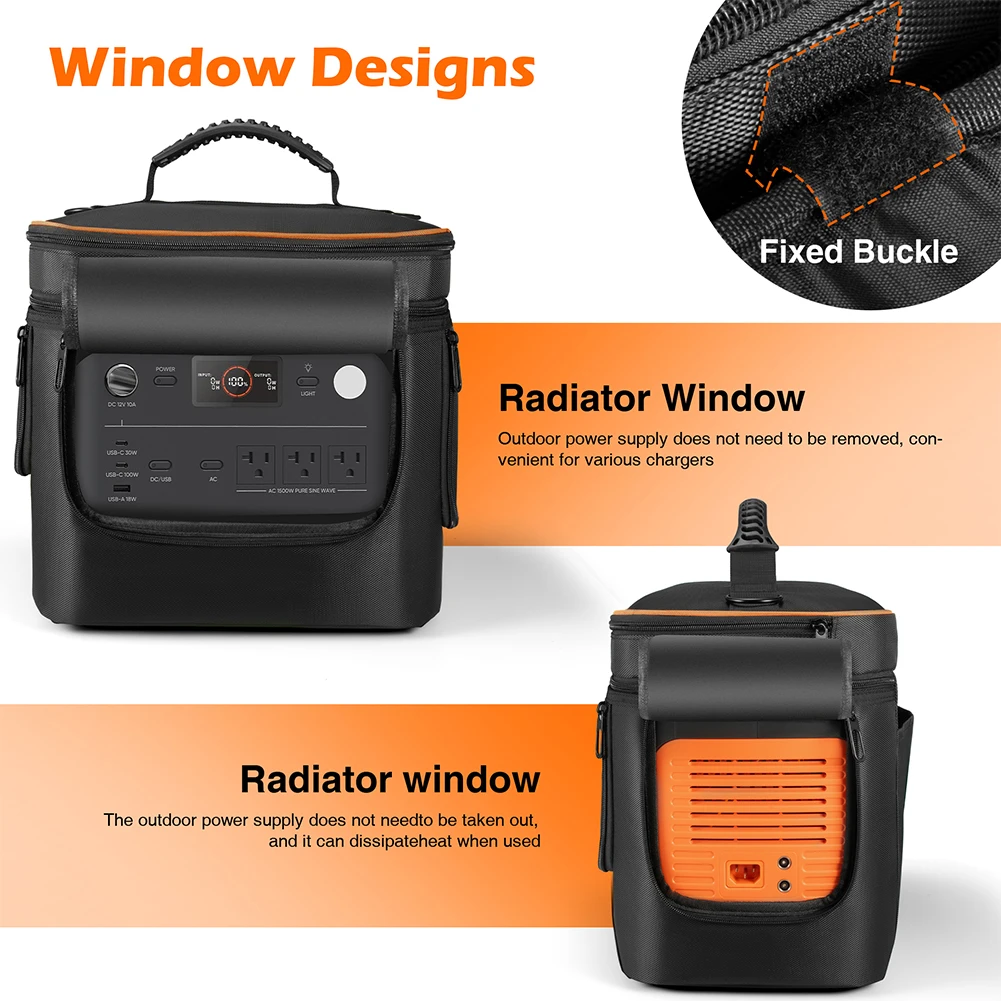 Jackery Explorer 300/1000 V2 주최자 가방 용 휴대용 발전소 보관 케이스 어깨 끈 및 손잡이가있는 방수