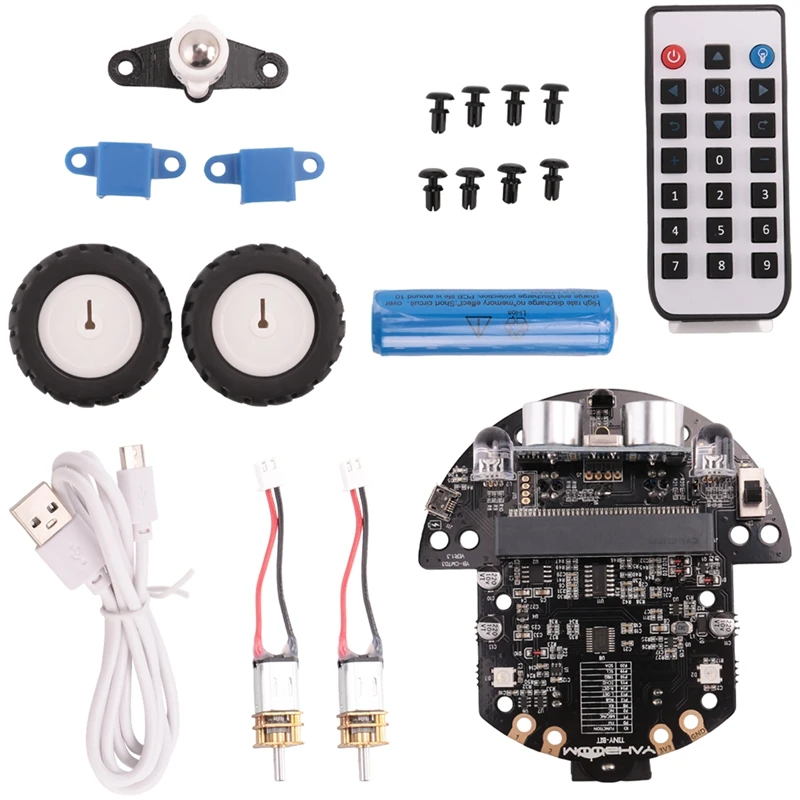 Robot Programmable Robotic Kit Based On BBC Microbit V2 And V1 For STEM Coding Education With Chargeable Battery