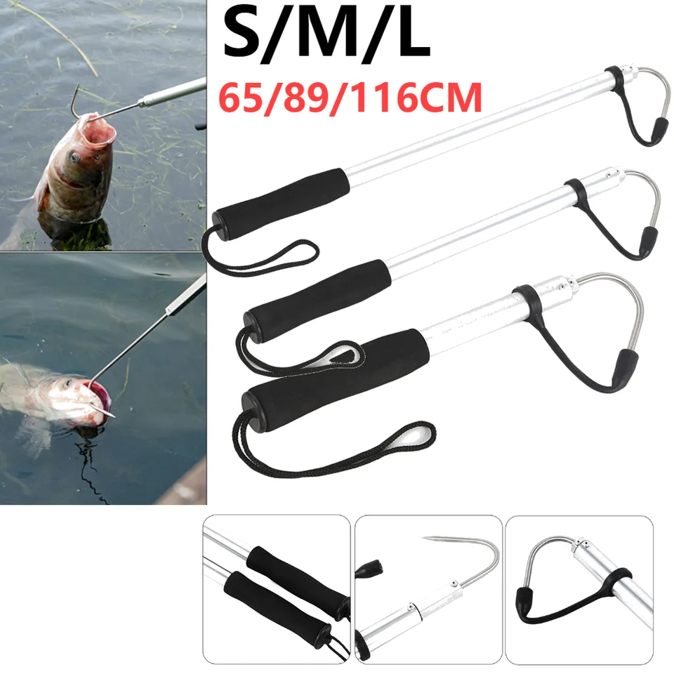 Lorenlli 60 cm Of 120 cm Rvs Zee Telescopische Vissen Gaff Aluminium