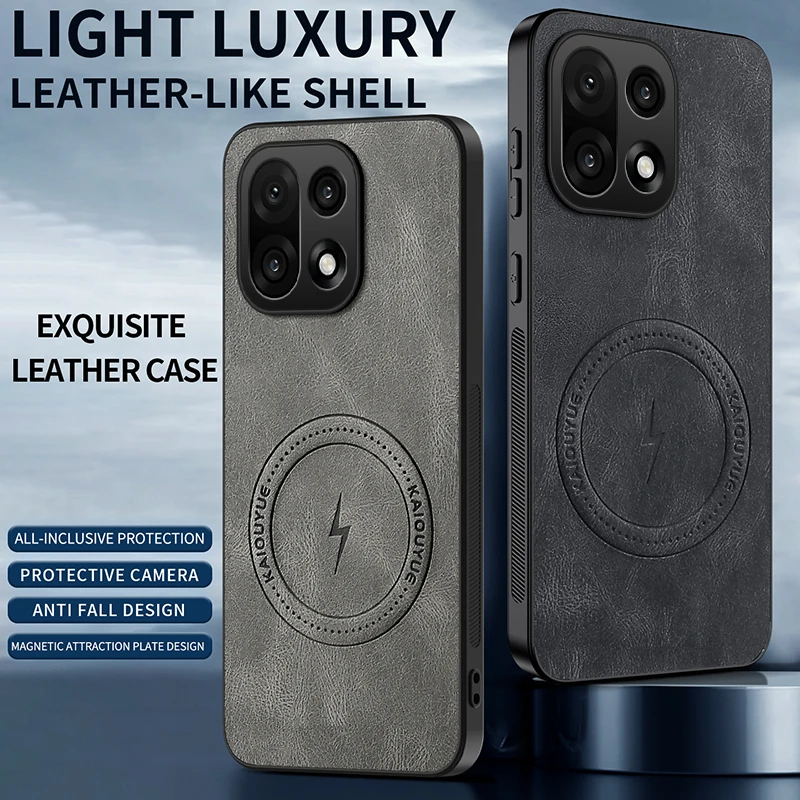 Luxury Leather Skin Magnetic Magsafe Protective Phone Case