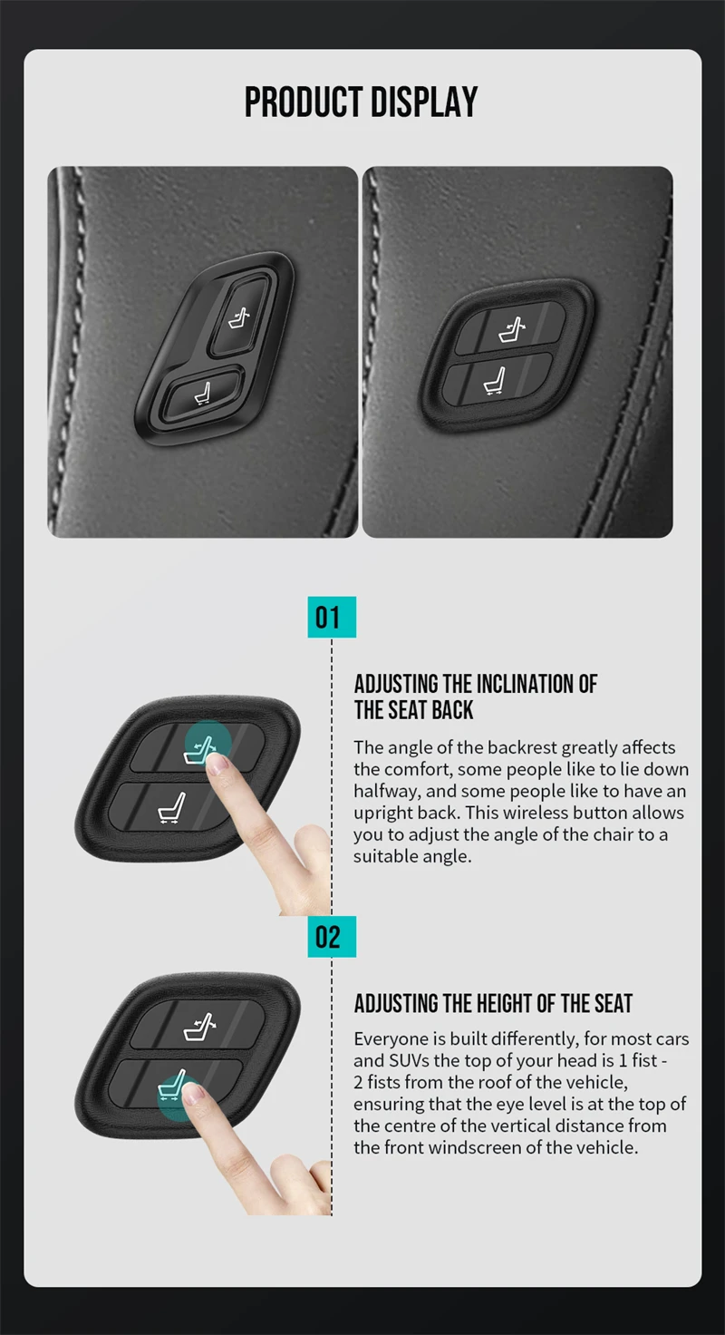 For Tesla Model Y Wireless Seat Adjustment Switch Button Model 3 2021