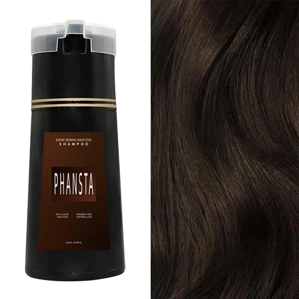 PHANSTA Hair Dye Shampoo Hair Instant Dye Shampoo,Hair Dye Coloring Shampoo For Gray Hair Long Lasting Nourish For Men Women 4