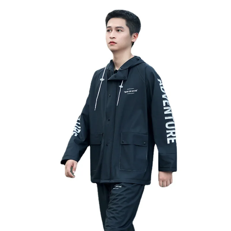 Motorcycle Raincoat Split Raincoat and Rain Pants Suit Reflective Takeaway Labor Protection Sanitation Riding PVC Men's