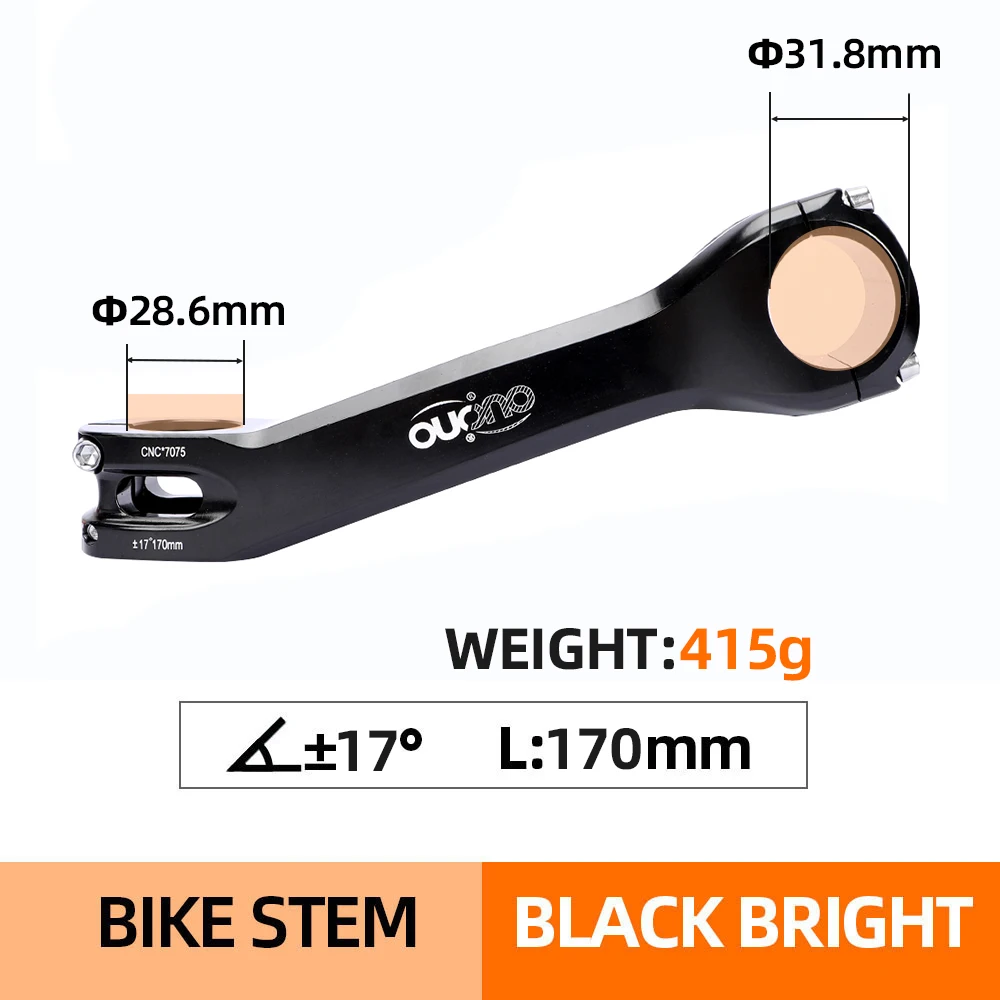 高剛性アルミ CNC7075 ロングステム 、６° 高剛性アルミ CNC7075 ロングステム 、6°