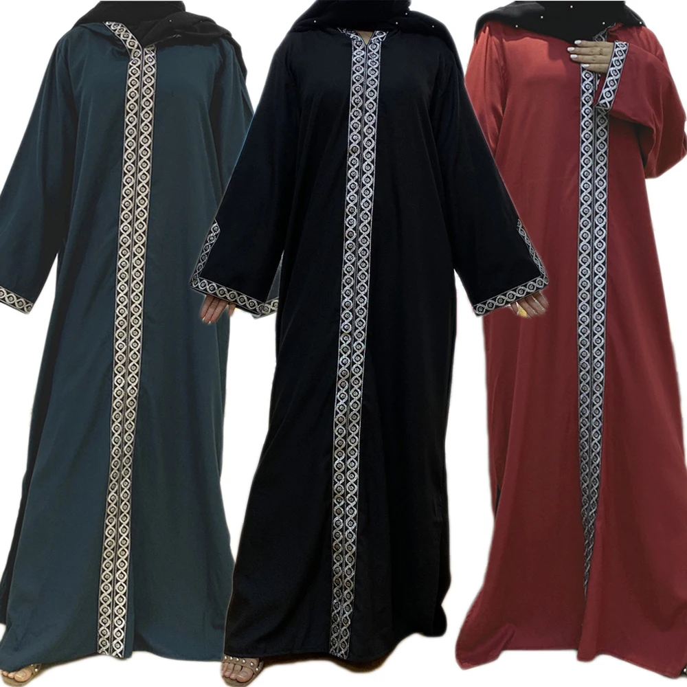 

Plus Size Moroccan Kaftan Women Muslim Maxi Dress Hooded Abaya Dubai Turkey Dresses Eid Ramadan Jalabiya Islamic Clothing Abayas