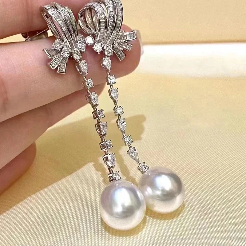 MeiBaPJ 10-11mm Natural Rice Freshwater Pearls Drop Earrings Real 925 Sterling Silver Fine Charm Jewelry for Women 2