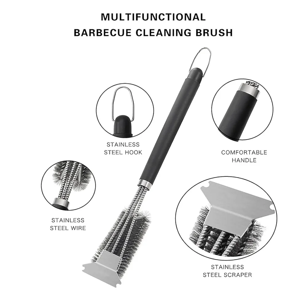 Barbecue Grill BBQ Brush Clean Tool Grill Accessories Stainless Steel Bristles Non-stick Cleaning Brushes Barbecue Accessories barbecue cleaning tools grill brush cleaning brushes