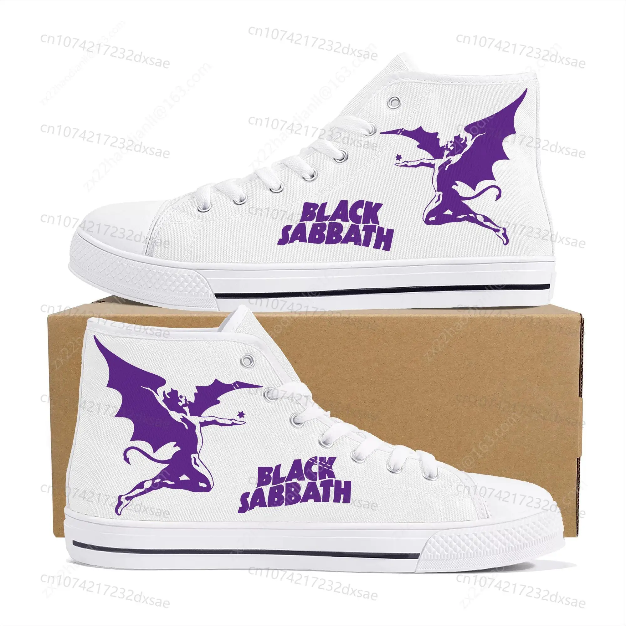 Black Heavy Metal Band Sabbath High Top High Quality Sneakers Men Women Teenager Canvas Sneaker Casual Couple Shoes Custom Shoes