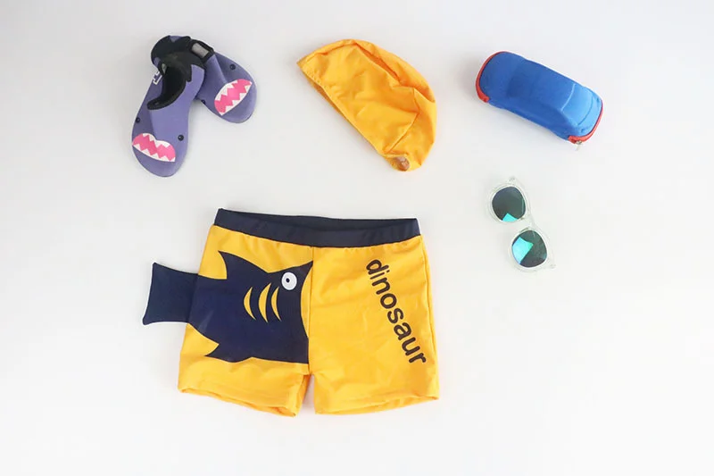 Swimming Trunks for Boy Cartoon Dinosaur Children's Swimsuit with Swimming Cap Toddler Baby Boys Bathing Suit Kids Swim Shorts