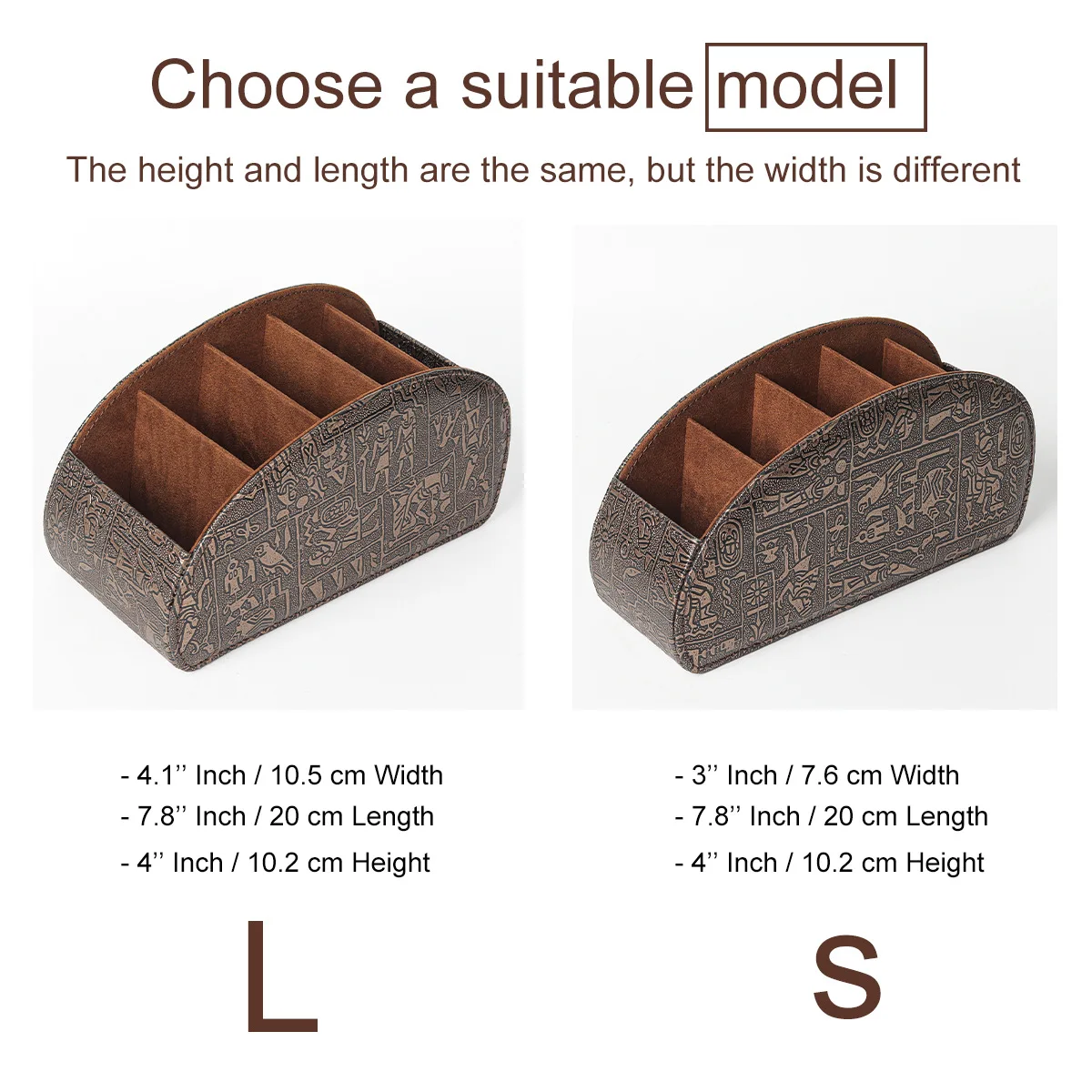 Leather Remote Control Holder with 5 Compartments Remote Control Box for Desktop Storage Media Player Heater Controllers