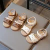 Girl's Summer Sandals Ruffles Matte Pu Leather Daily Kids Sliders Flat Stylish Open Toe Anti-slip Sweet Children Shoes 26-36 1