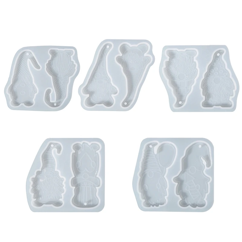 

Подвеска Санта-Клауса в форме бороды, силиконовая форма, форма в форме гнома, форма для литья из эпоксидной смолы с отверстием,