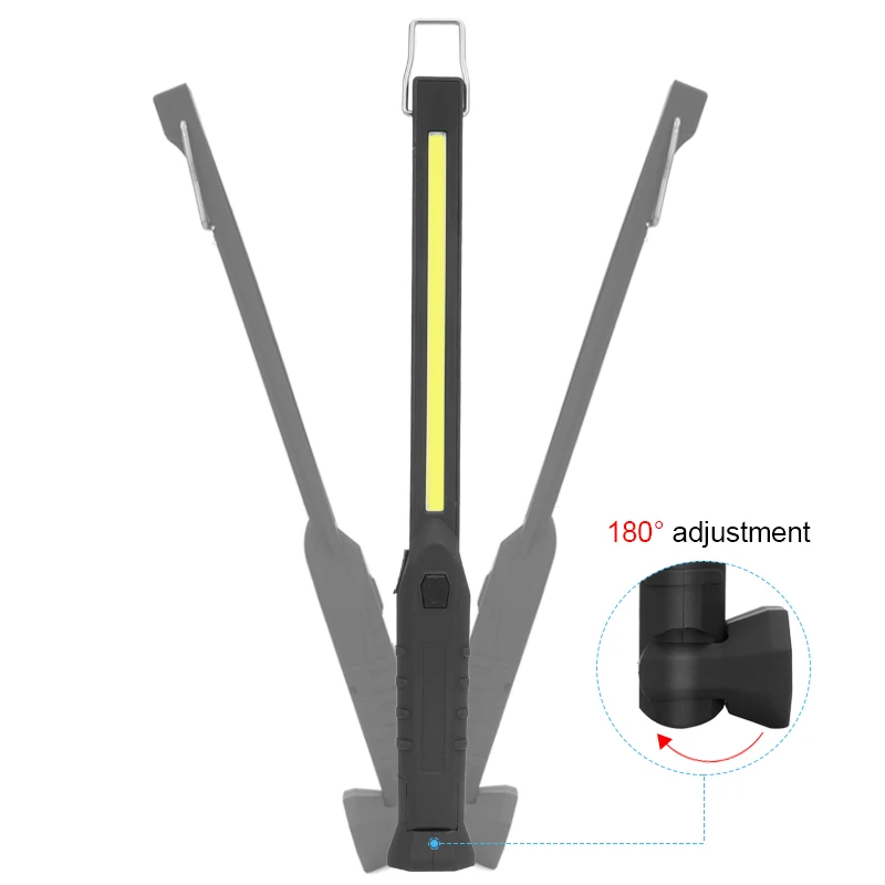 1000LM COB LED Car Emergency Flashlight 3 Lighting Source Work Light 180&deg; Inspection Lamp 4Mode Camping Lantern Red Blue Strobe