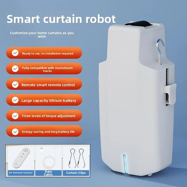 มอเตอร์รางม่านไฟฟ้าอัจฉริยะ พร้อมรีโมทคอนโทรล ระบบขับเคลื่อนรางม่านอัตโนมัติสำหรับบ้าน 1