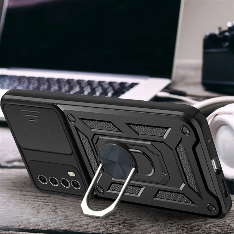 For Huawei P Smart 2021 Case Kickstand Armor Magnetic Car Holder Phone Cases For Huawei PSmart 2021 PPA-LX2 Ring Back Cover