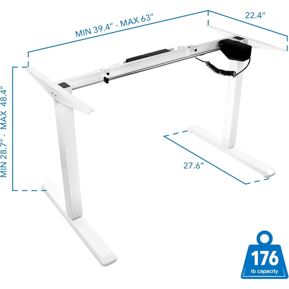 "motorized adjustable height desk frame | electric sit-stand desk base with controller"