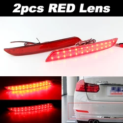 Enhanced Rear Bumper Reflector LED Brake Light - Smoke/Red Finish (2pcs RED LENS)