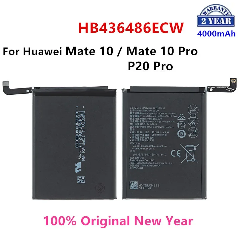 

Orginal HB436486ECW 4000mAh Battery For Huawei Mate 10 Mate 10 Pro /P20 Pro AL00 L09 L29 TL00 Replacement Batteries