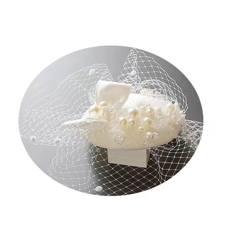 Bridal Hair Accessories Luxury Pearl Handmade Fascinator for Wedding