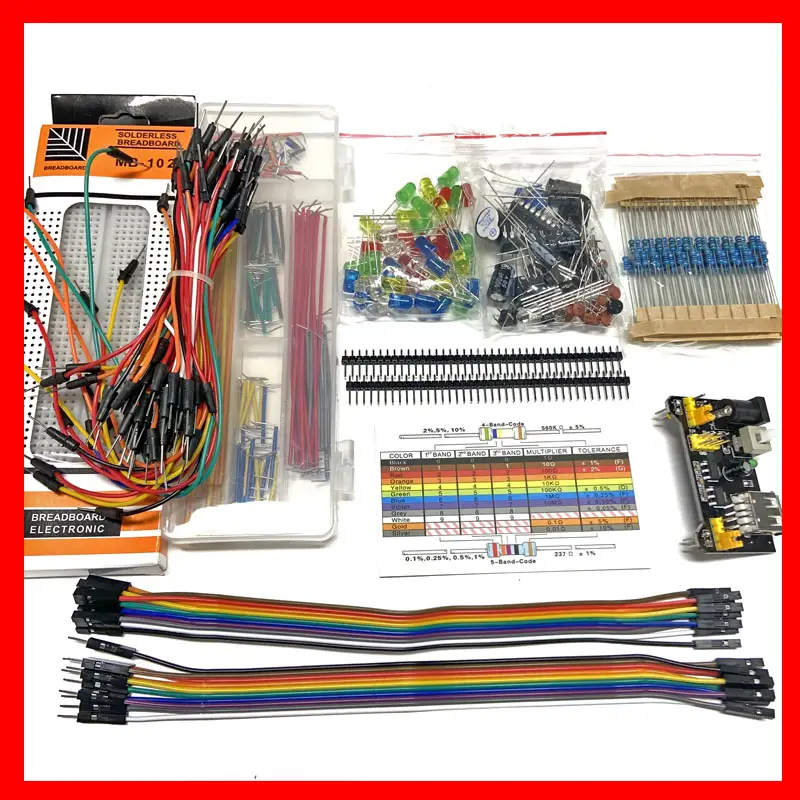 Electronic Components Electrolytic Capacitor Resistor, LED 830 Hole Breadboard Kit, UNO R Component Pack, Beginner Start - Image 6