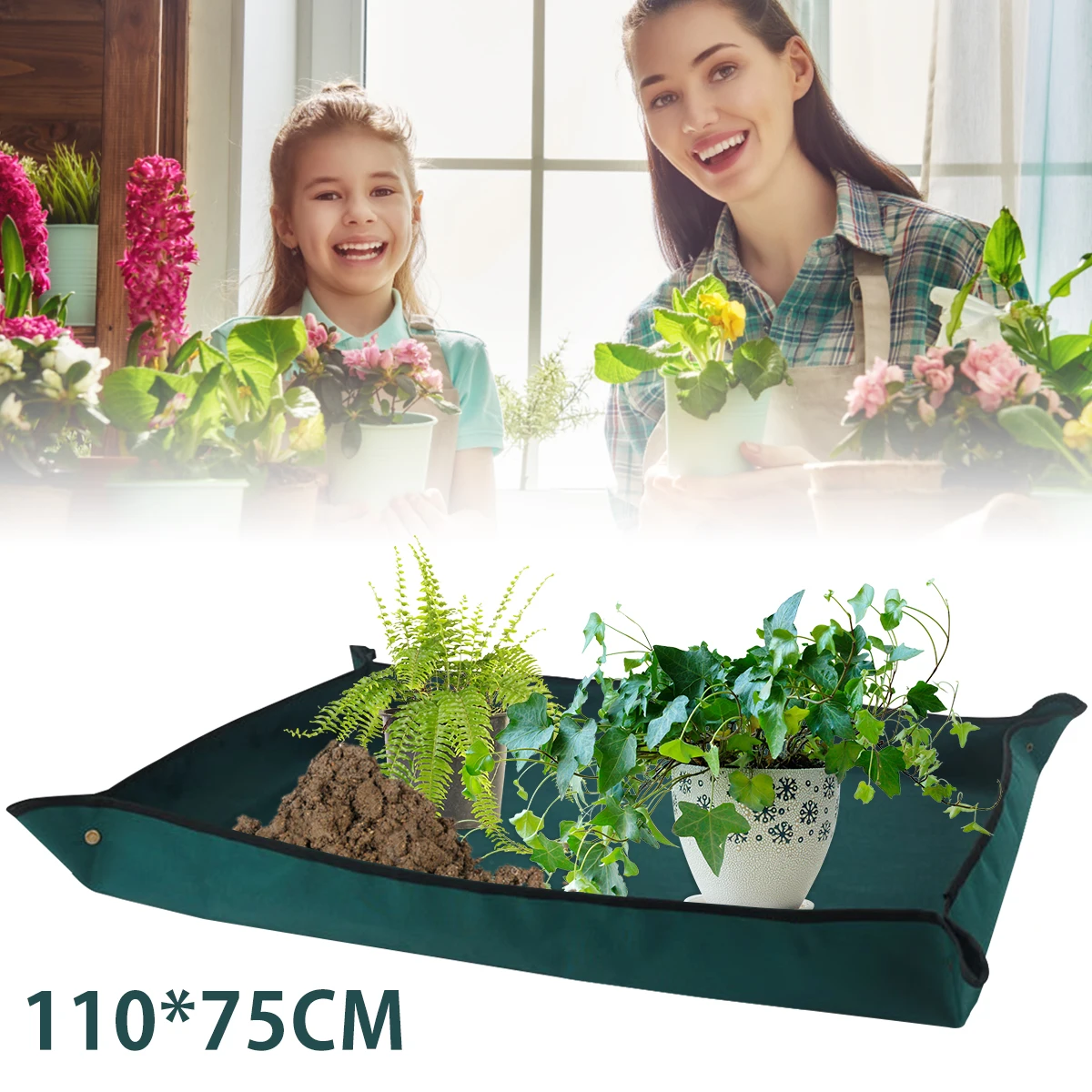 

110x75CM Planting Mat Oxford Cloth Plant Repotting Mat Foldable Waterproof Gardening Potting Pad Flower Pots Transplanting Mats