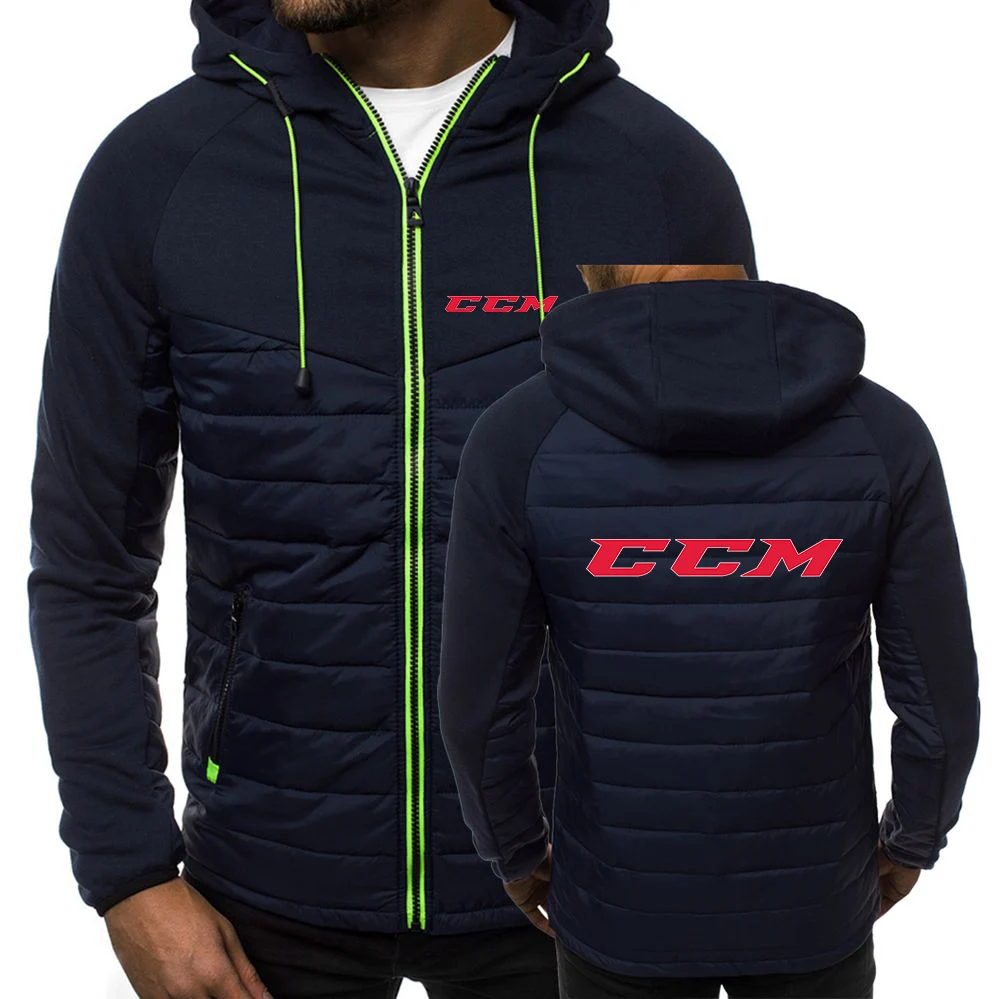 CCM 2023 autumn and winter new solid color hooded 7-color men's cotton-padded jacket coat men's wear.