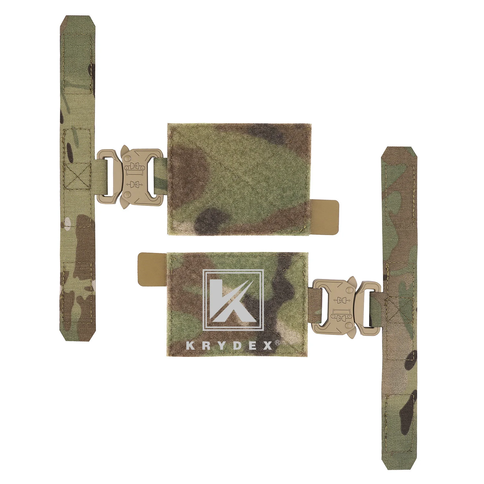 Krydex Tactical Quick Release QD Metal Buckle Cummerbund Adapter Kit for FCPC V5 AVS Plate Carrier or 2 Band Molle Cummerbund krydex low vis slick plate carrier fcs tactical vest w elastic cummerbund micro fight mk3 panel chassis drop sack pouch plates