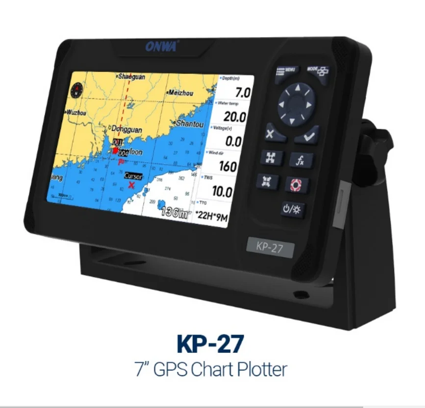 ONWA KP -27 7 -inch Marine GPS Chart Plotter GPS SBAS Marine Navigator Locator Display Function Ship Boat Support and GALILEO