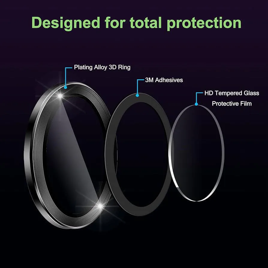 Motorola Signature HD Tempered Glass Camera Lens Protector with Metal Ring