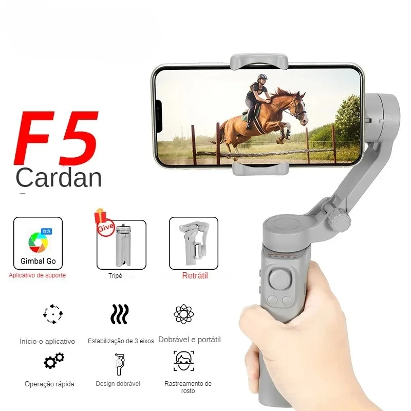 

New F5 3-Axis Handheld Gimbal Foldable Smartphone Anti Shake Video Record Stabilizer for Android IOS Cellphone Face Tracking