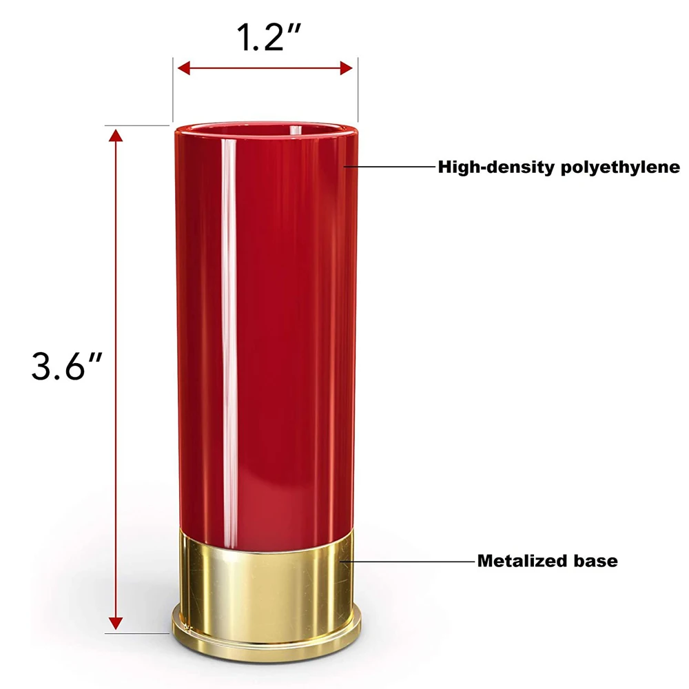 Shot Glasses Wine Glasses Drinking Vessels 4Pcs/Set 12 Gauge Shotgun Shell Shot Glasses Drinking Cup Water Wine Glass for Hunting Shooting Party Drinkware Christmas Gift