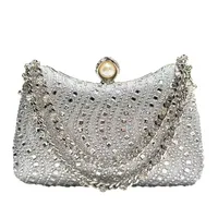Fine Rhinestone Diamond Inlay Dinner Evening Bag Retro Luxury Gold Silver Blue Small Clutch For Women Wedding Party Shoulder Bag - Image 5