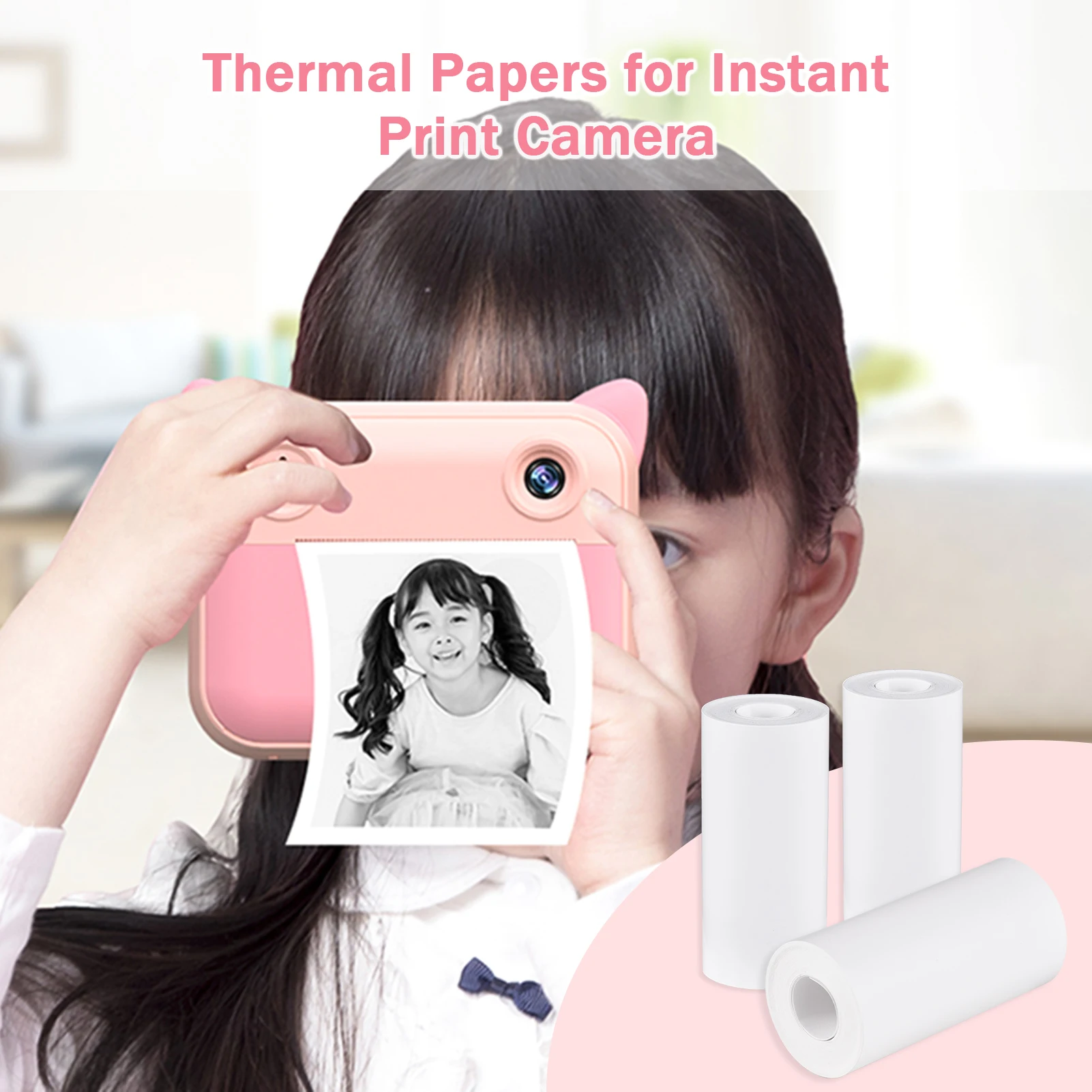 Thermal Paper Roll 57*30mm Printing Paper for Label Printer Kids Instant Camera Refill Print Paper Pack of 10/6/3 Rolls Instant film paper