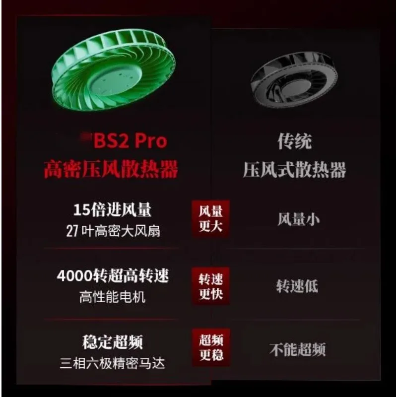 BS2 Pro 노트북 오버클럭킹 압력 공기 이중 소음 감소 지능형 가변 주파수 컴퓨터 브래킷 방진