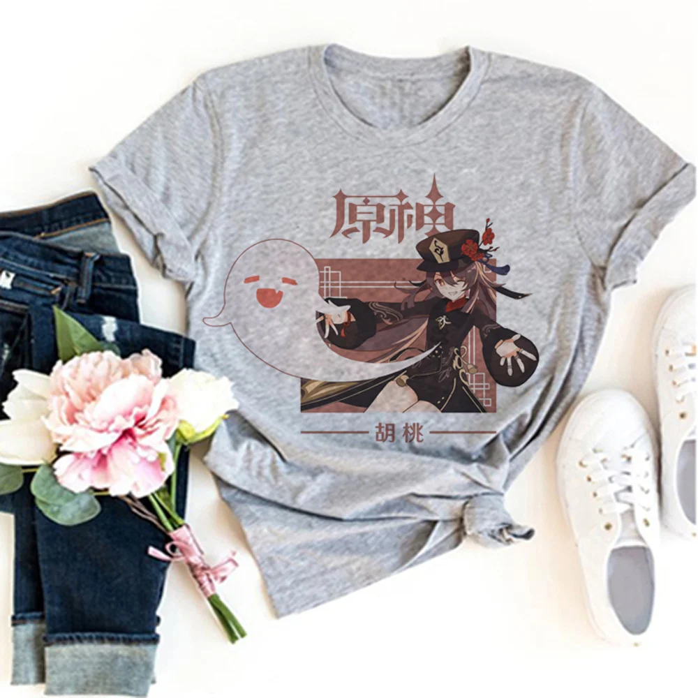 

Genshin Impact top women manga Y2K anime t shirt female designer clothing
