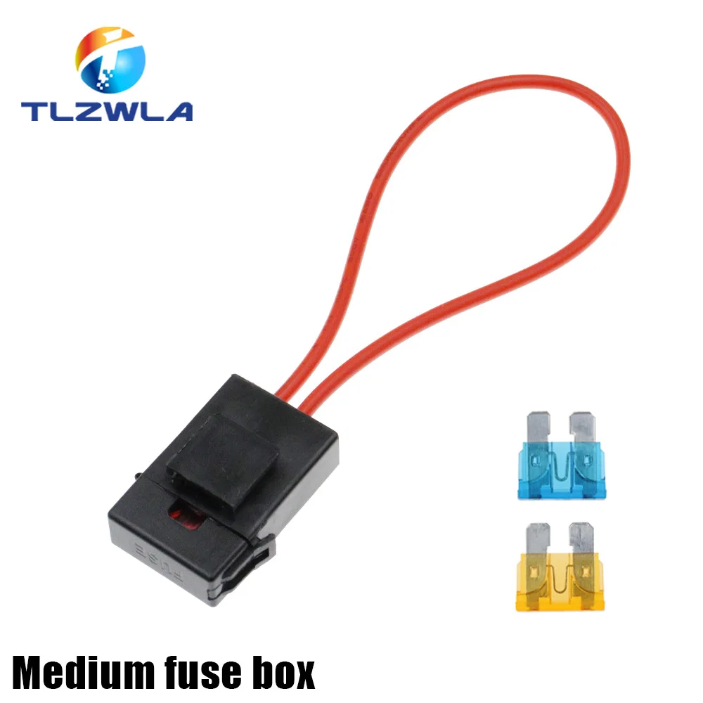 JOREST 5 stuks 12 (1) 16 AWG (4) standaard zekeringhouder, 12 V platte zekeringhouder voor auto, vrachtwagen, motorfiets 14 stuks middelgrote zekeringen (2 A, 3 A, 5 A, 7,5 A, 10 A, 15 A, 20 A, 25