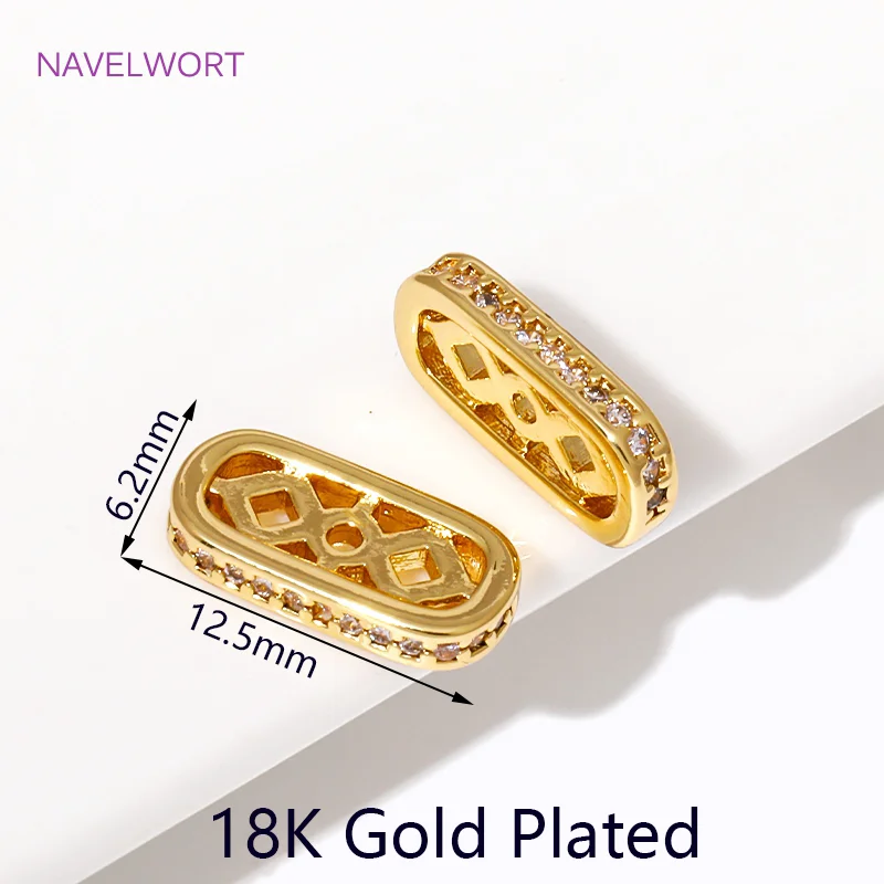 18K altın kaplama kakma zirkon çok ipliklerini halka boncuk Bar, bilezikler ayırıcılar Bar, takı yapma malzemeleri DIY bulgular için