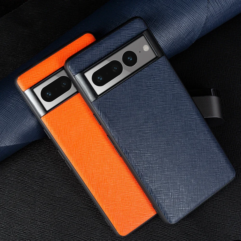 Luxurious Genuine Leather Slim Back Cover - Handmade Cowhide Shockproof Protective Case - Unisex Business Style