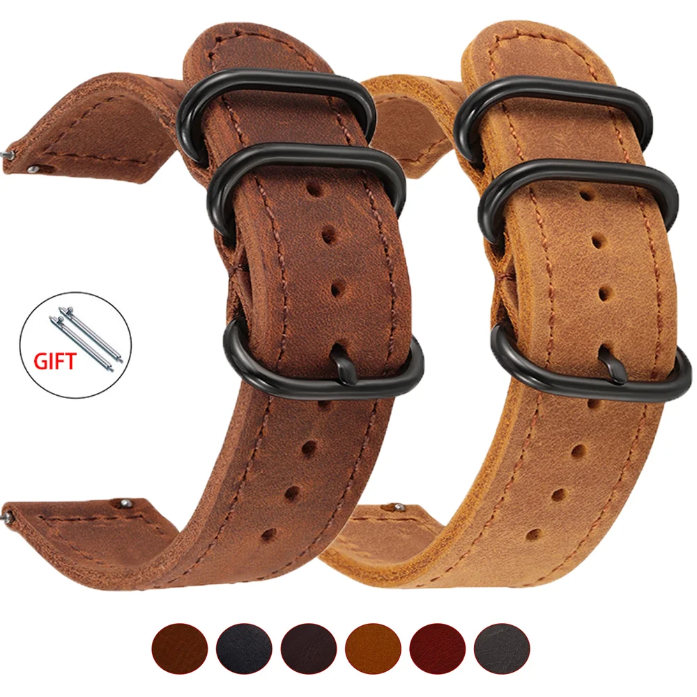 Vintage Crazy Horse Leather Watch Strap - Premium Bracelet